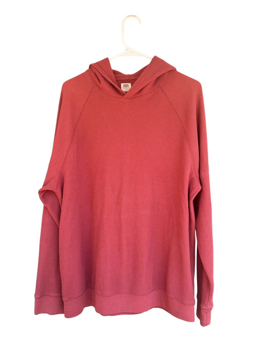 Levi's Red Waffle Knit Relaxed Hoodie